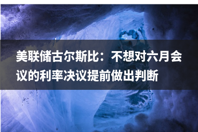 美联储古尔斯比：不想对六月会议的利率决议提前做出判断